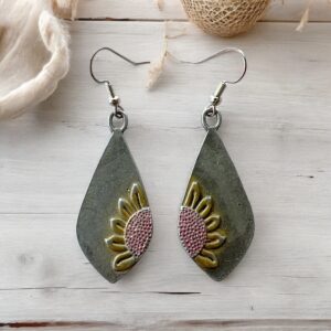 Sunflower Teardrop Earrings – Nature-Inspired Jewelry