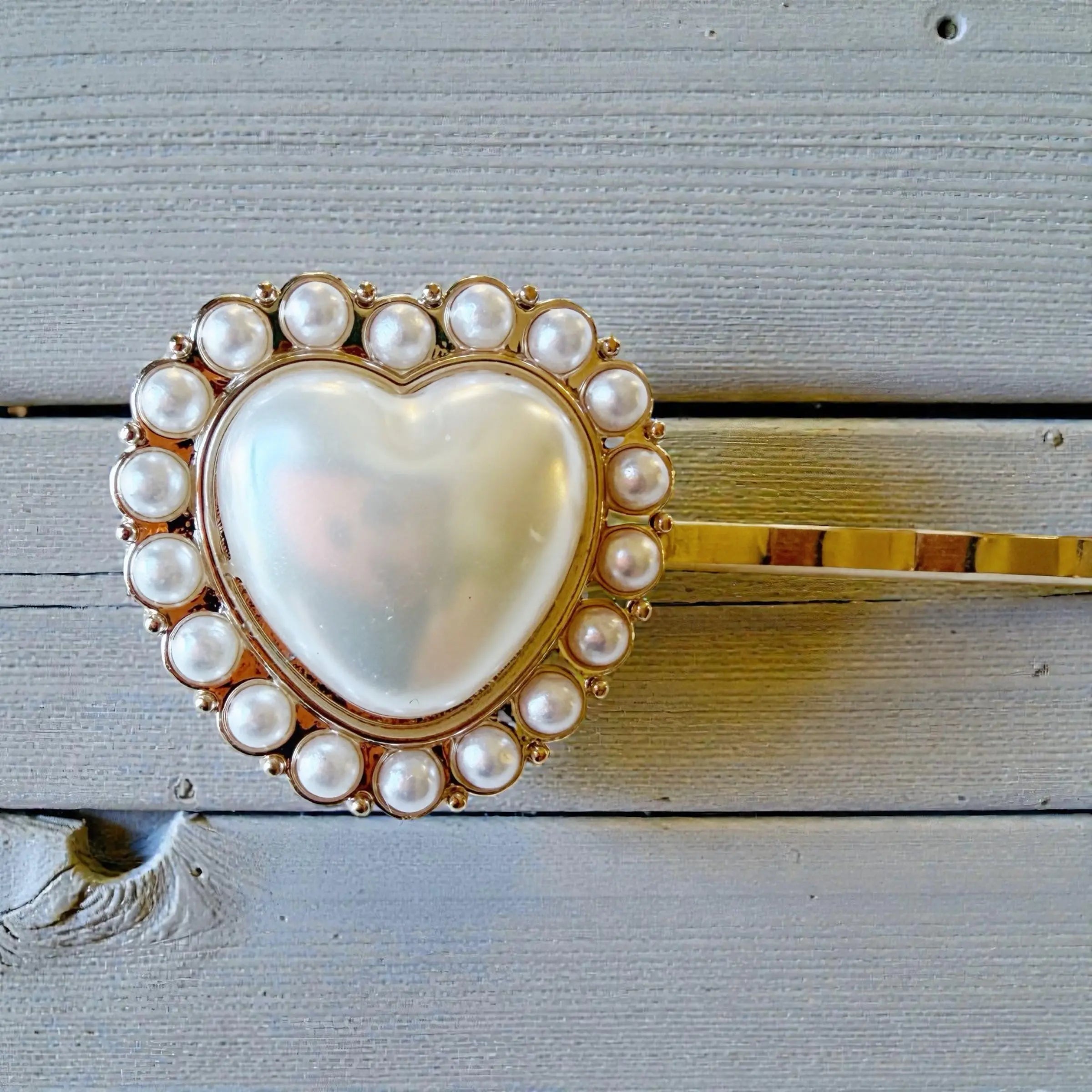 AECCA057-7085-4B5E-8DFE-B1FE2EBDB0D5 Pearl Bridal Hair Pins Set – Flower, Heart & Butterfly Bobby Pins - Image 4