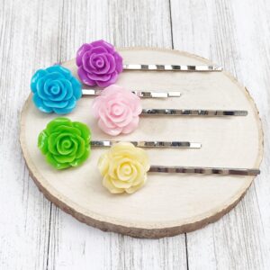 floral bobby pin flower hair pin wedding hair piece embellished boho hair pin bridal hair accessory