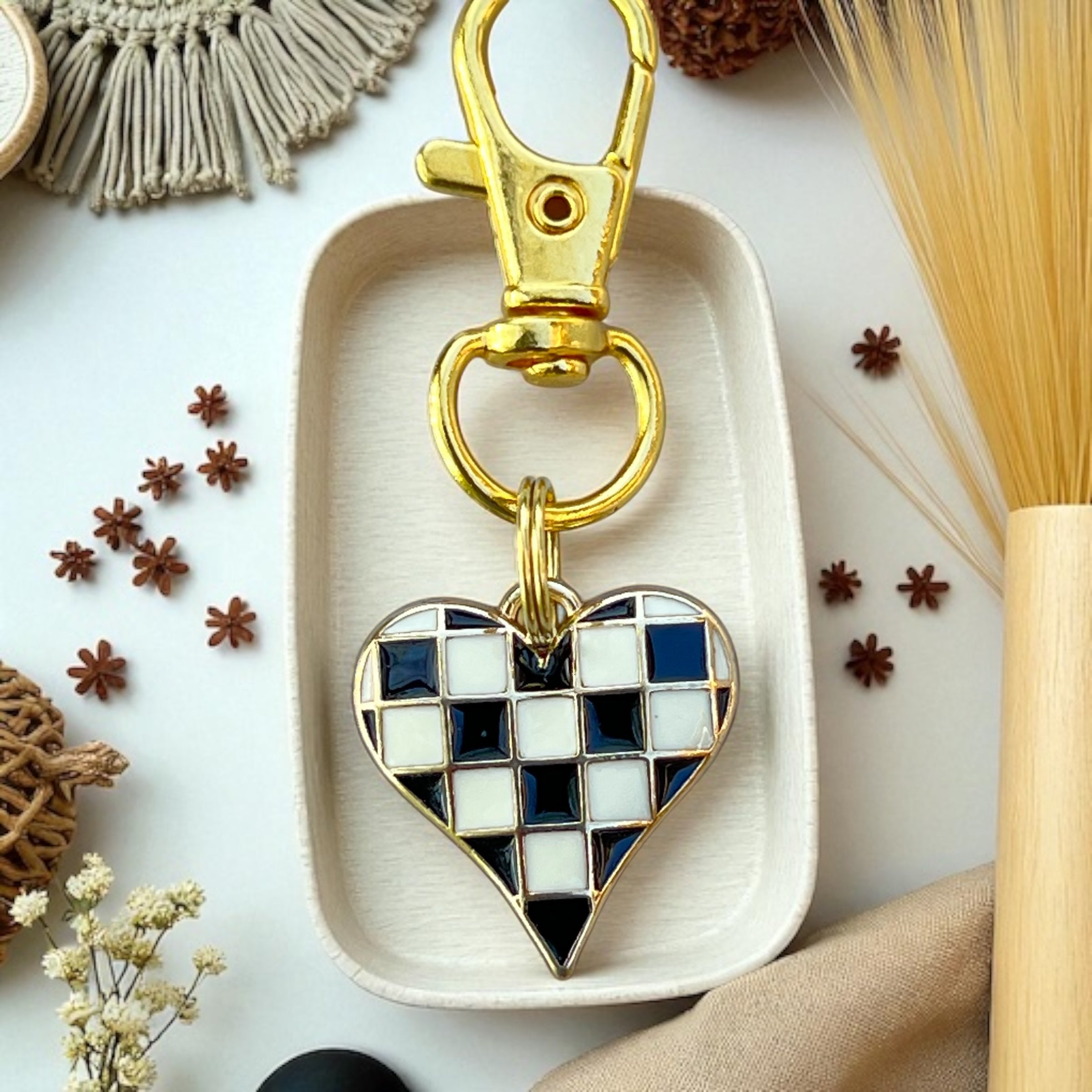styled black white checkerboard heart purse charm styled black white checkerboard heart purse charm
