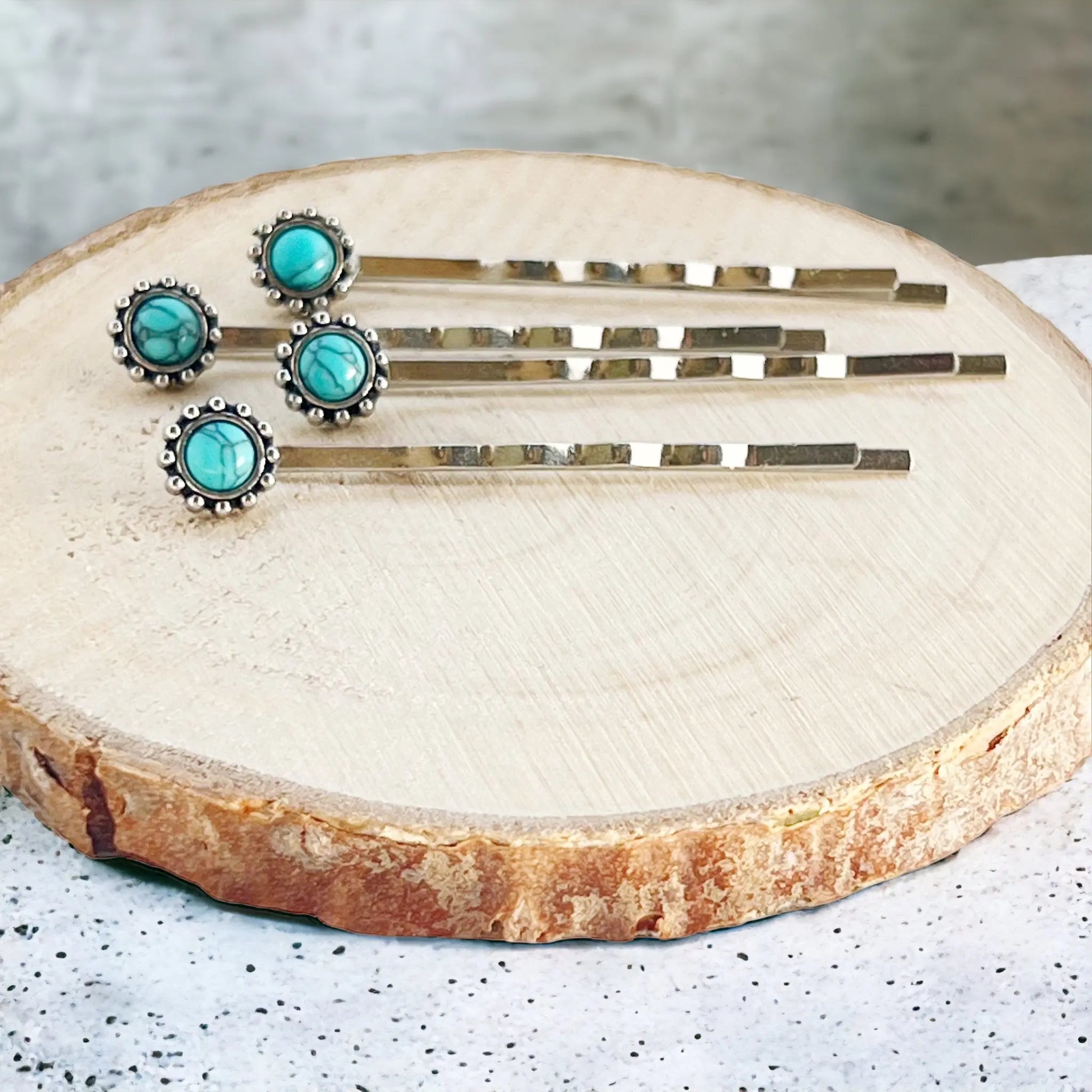 boho hair pins closeup top view boho hair pins closeup top view