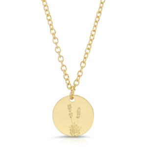 dainty floral necklace lavender closeup