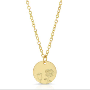 dainty rose necklace closeup detail