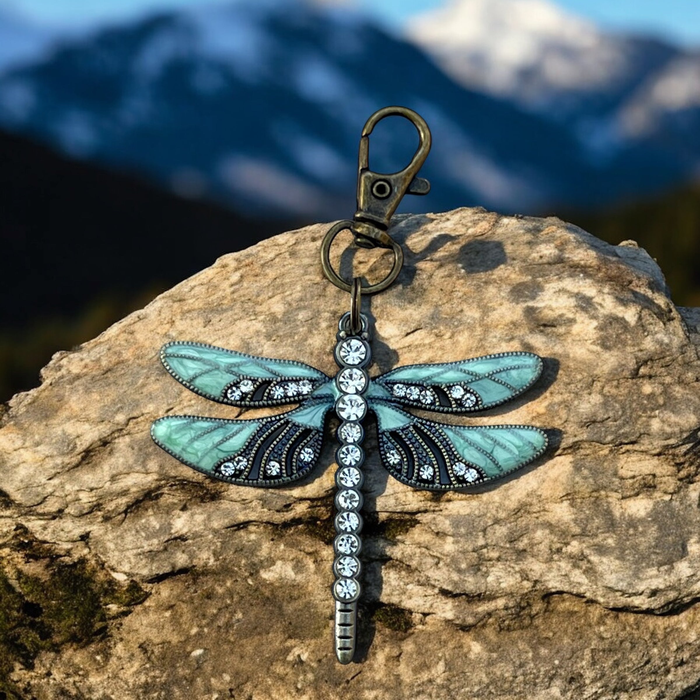 dragonfly purse charm gold mint dragonfly purse charm gold mint