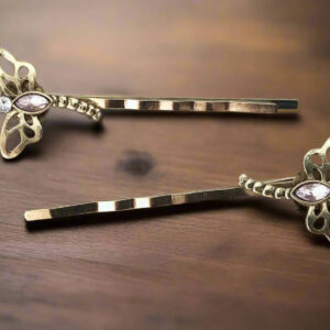gold dragonfly hair pins flatlay main