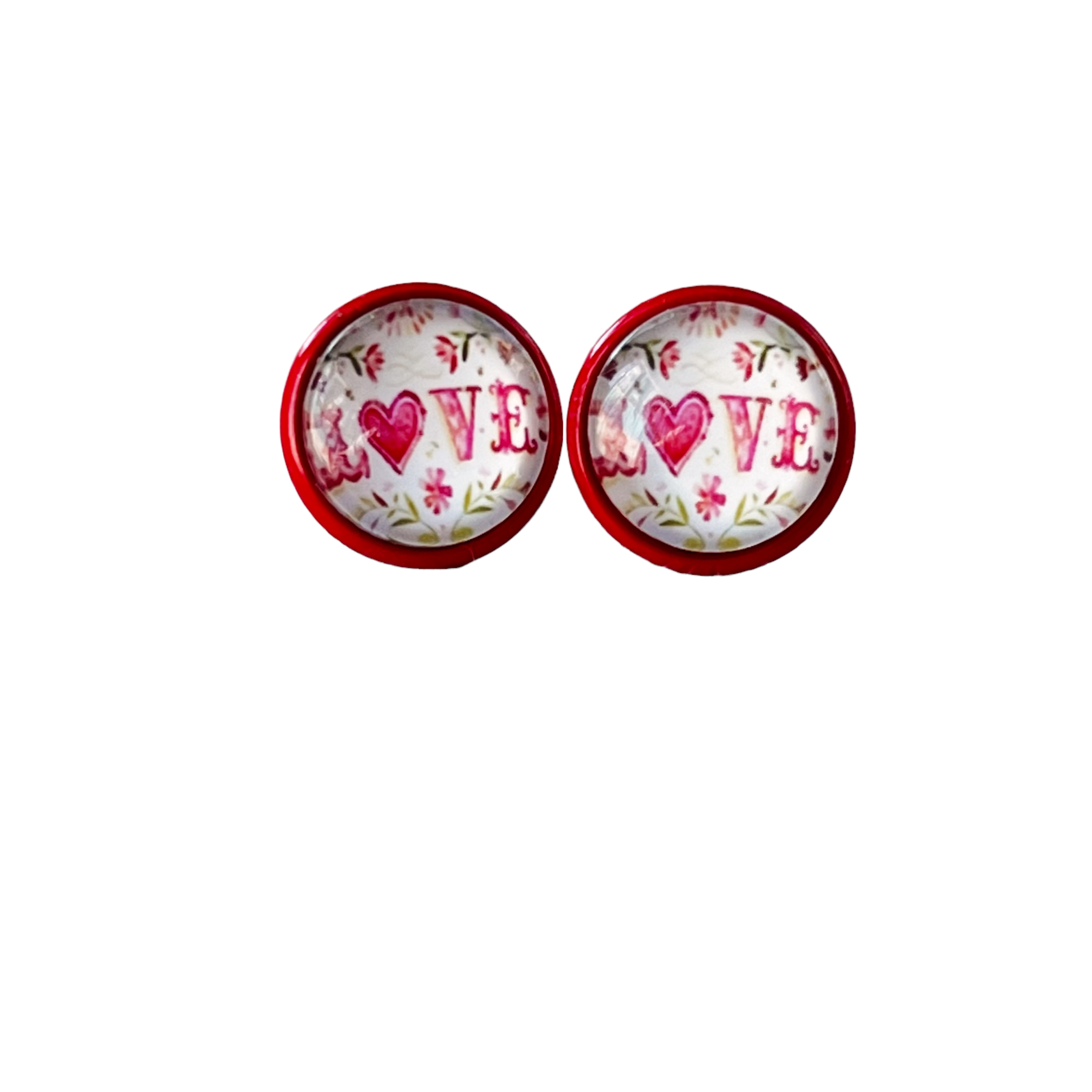 image_200b959b-7c1e-4777-90ed-332af42dc82d Pink Floral & Heart Red Stud Earrings: Expressive Accents with the Word 'Love’ - Image 14