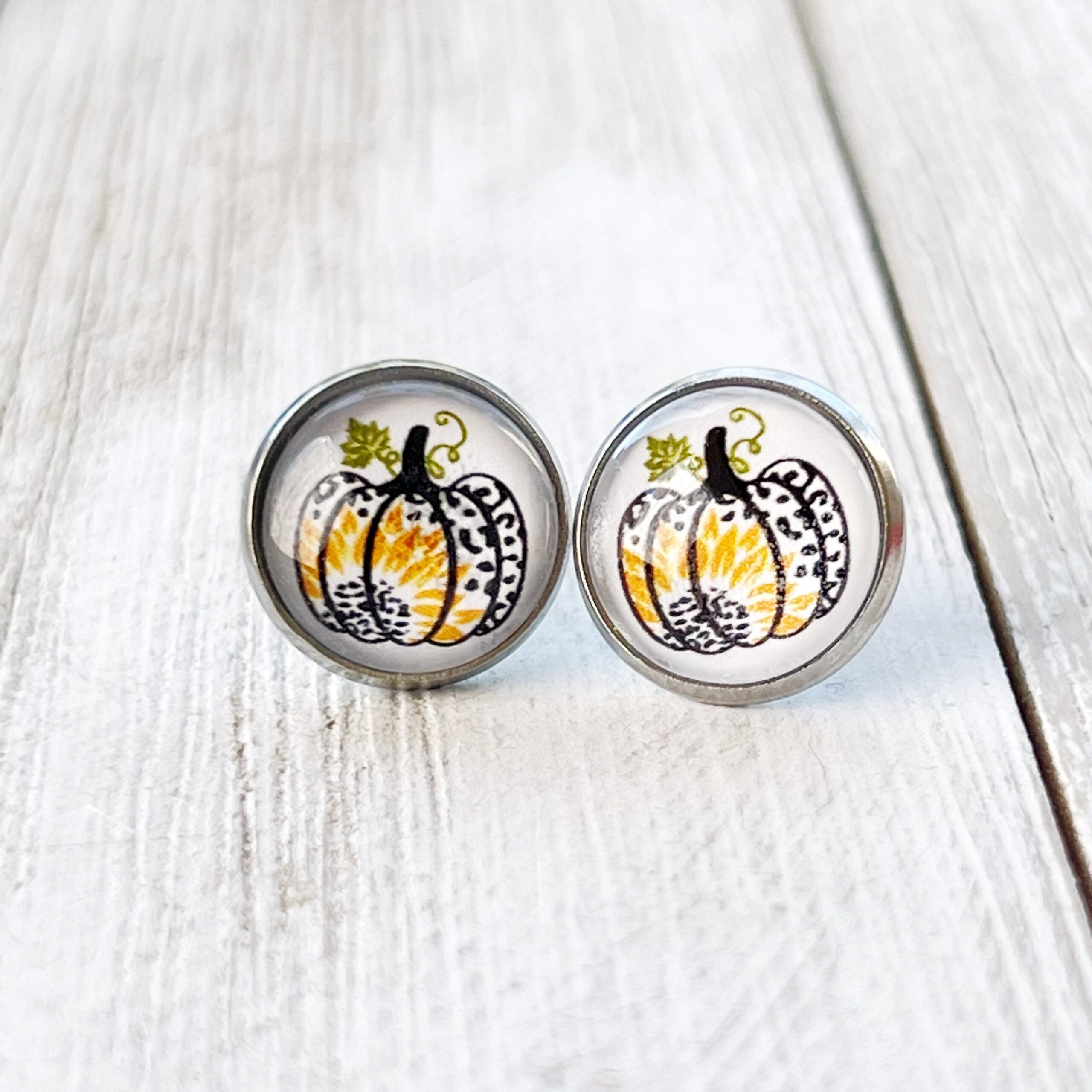 image_68344a5f-cfd0-4dcb-b285-10c69c4729a8 Leopard Pumpkin Sunflower Stud Earrings – Fall Animal Print Jewelry - Image 11