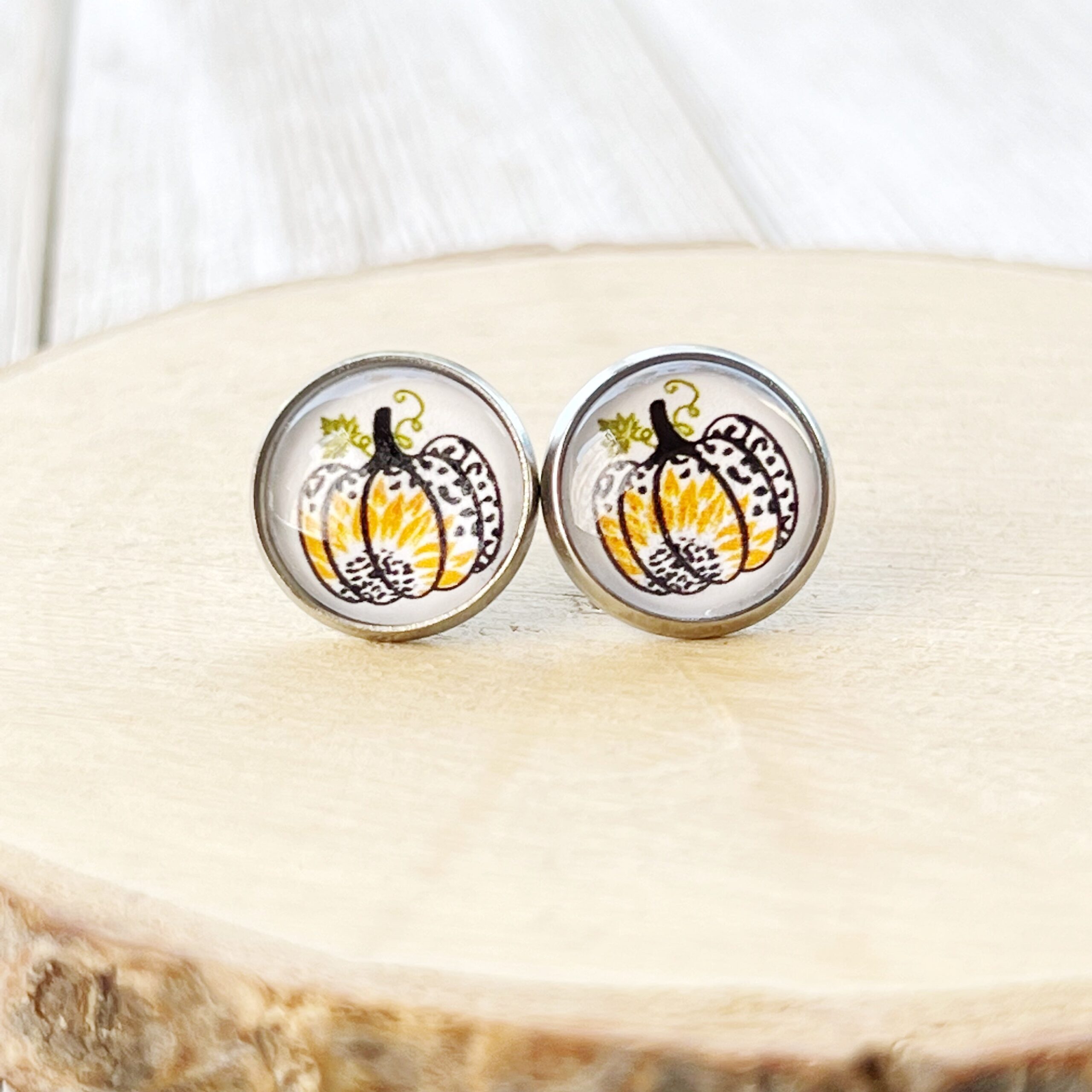 image_e49ab5b0-ab06-4f04-94a3-0f3a827a0cc0 Leopard Pumpkin Sunflower Stud Earrings – Fall Animal Print Jewelry - Image 8
