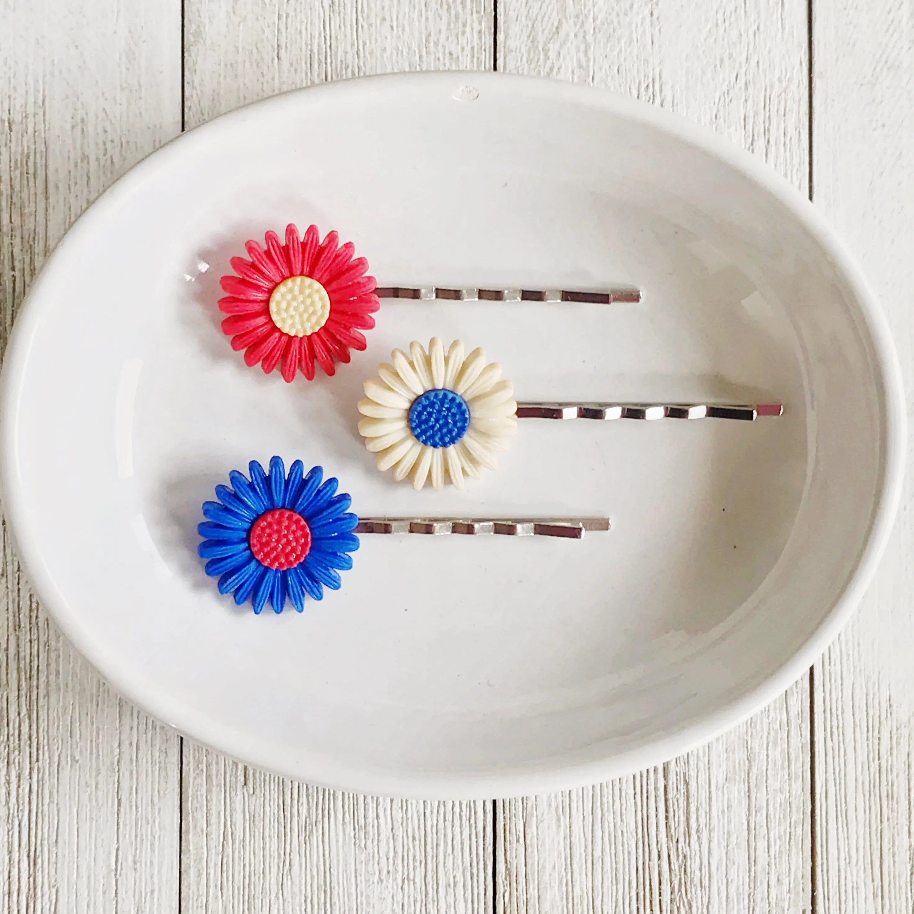 red blue flower hair pins womens fourth of july hair clips patriotic 4th of july hair accessories 2 red blue flower hair pins womens fourth of july hair clips patriotic 4th of july hair accessories 2