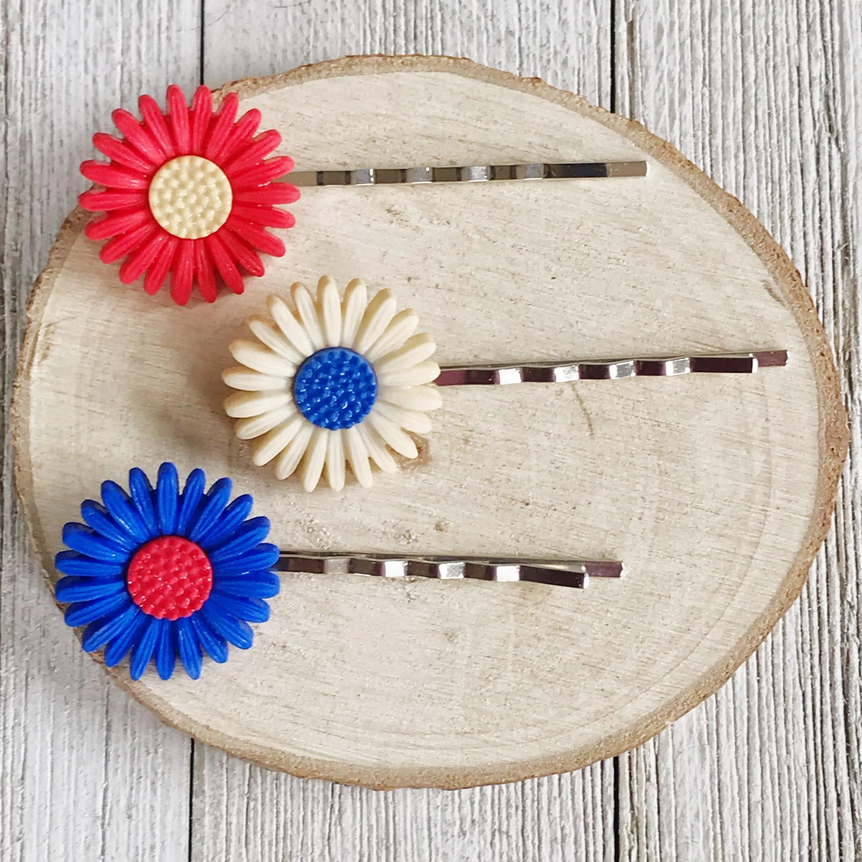 red blue flower hair pins womens fourth of july hair clips patriotic 4th of july hair accessories red blue flower hair pins womens fourth of july hair clips patriotic 4th of july hair accessories