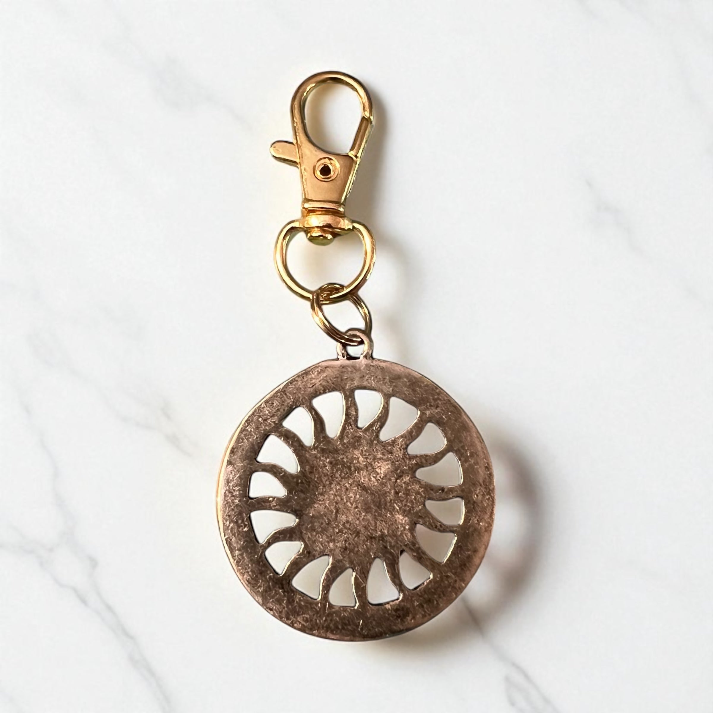 sun purse charm keychain backside sun purse charm keychain backside