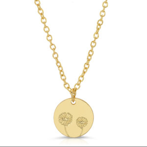 Botanical Sunflower Necklace – Gold Floral Pendant Gift for Her