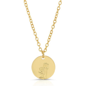 Botanical Tulip Necklace – Gold Floral Pendant Gift for Her