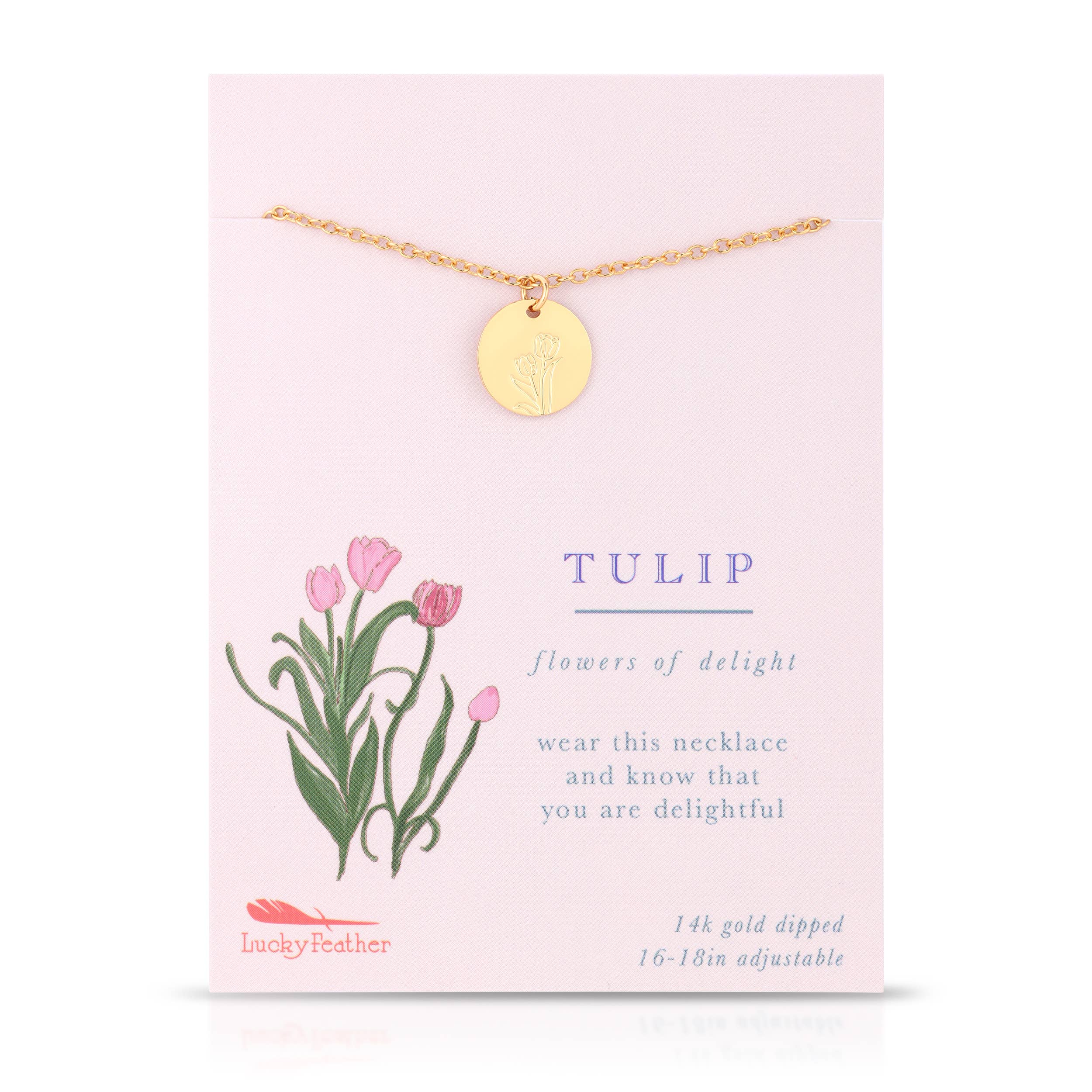 tulip-necklace-spring-gift-display Botanical Tulip Necklace – Gold Floral Pendant Gift for Her - Image 2