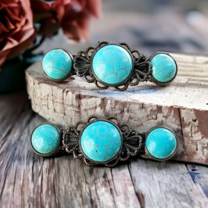turquoise stone hair barrettes