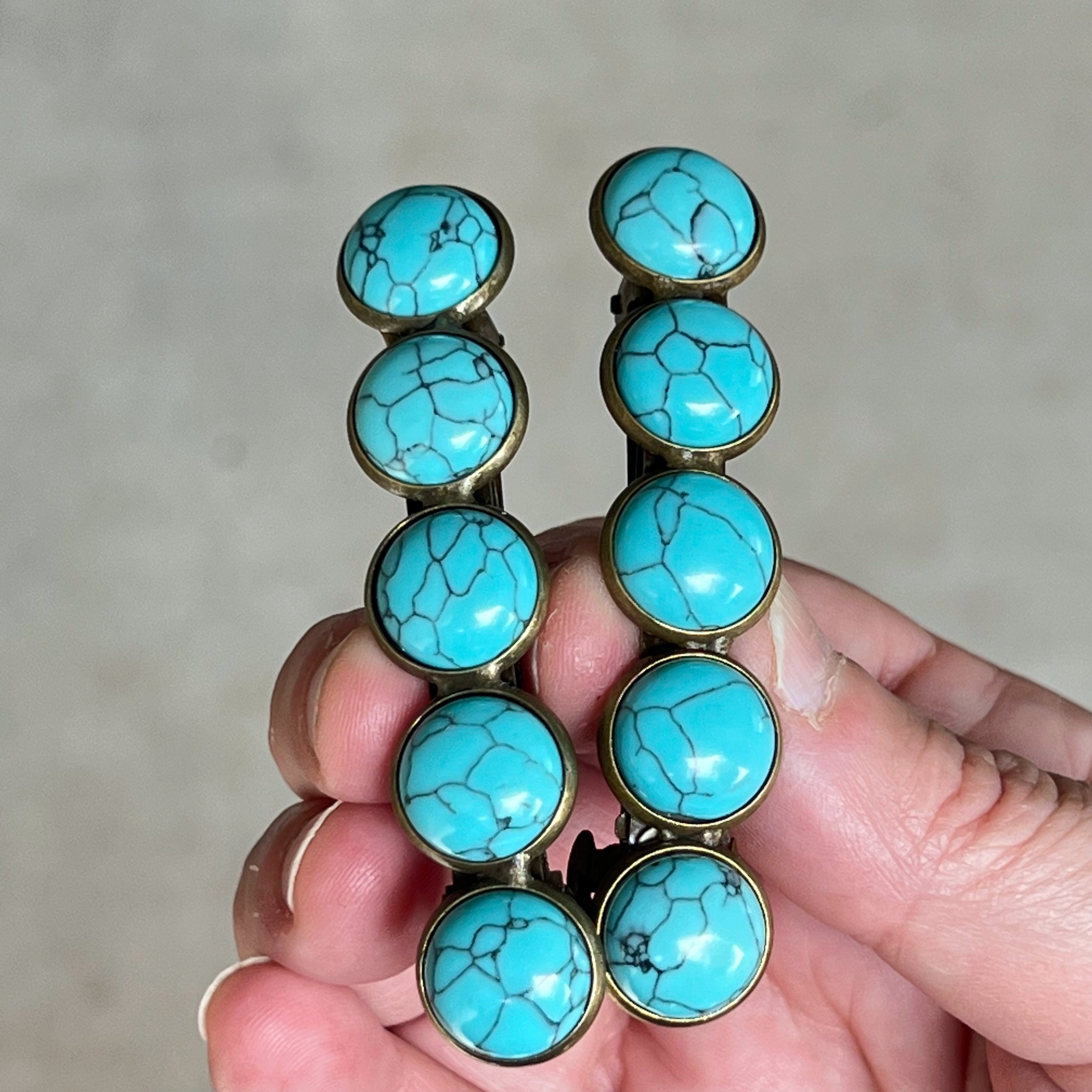 western turquoise hair barrettes western turquoise hair barrettes