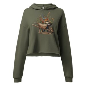 wheelbarrow floral hoodie military graphic